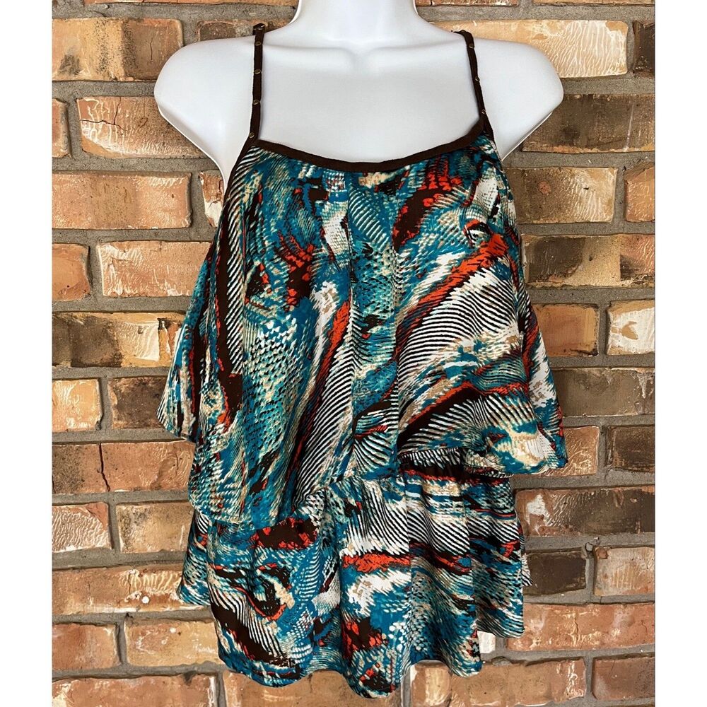 Baby Phat Y2K Abstract Print Layered Tank Top Size Small